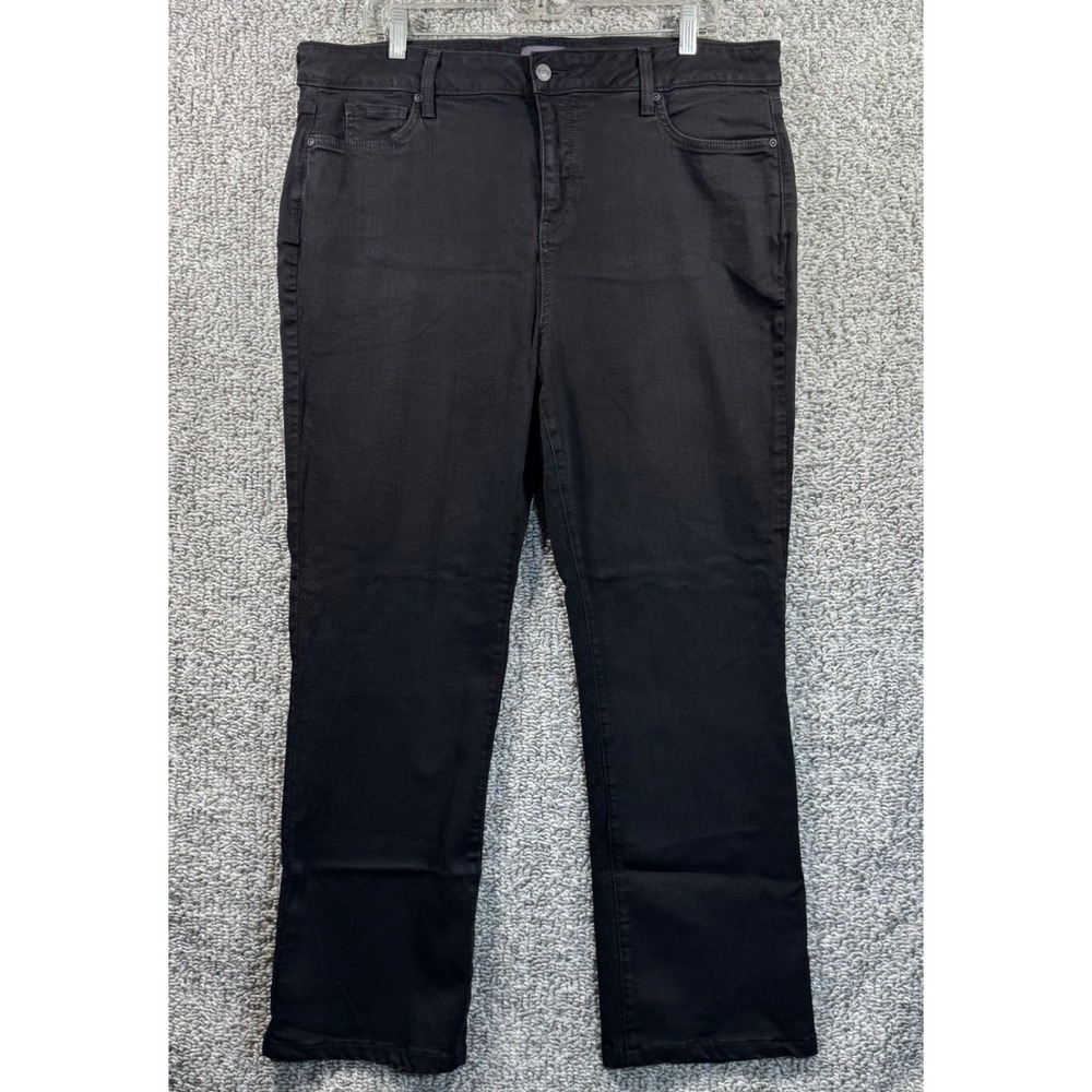 NYDJ Marilyn Straight Jeans Black High Rise Sure Stretch Lift Tuck Womens‎ 18